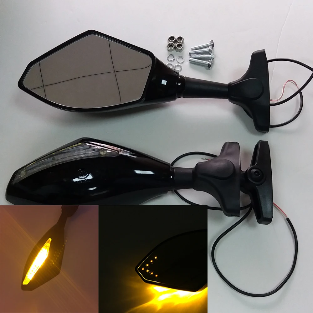 Motorcycle Rearview For Kawasaki ZX 12R 2000 2001 2002 2003 2004 2005 2006 Mirror with Integrated Turn Signal for ZX12R 00 01 06