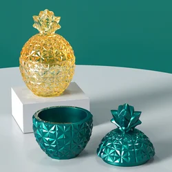 Concrete Silicone Mold 3D Fruit Pineapple Shape Jewelry Storage Box Resin Mold Aromatherapy Gypsum Candle Container Vessel Mold