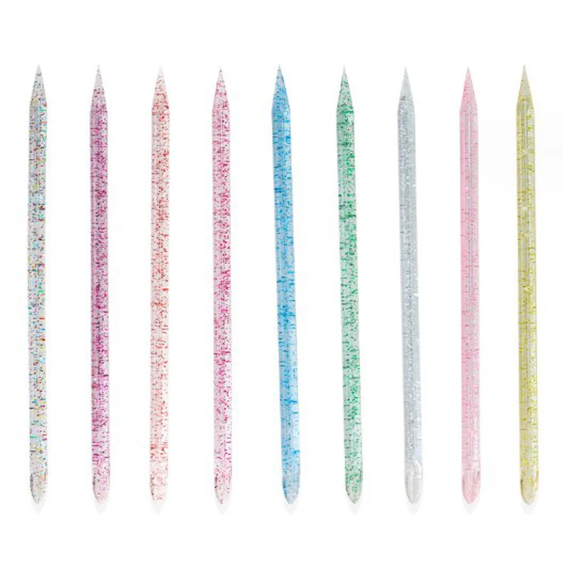 50PCS Crystal Rod Nail Stick Premium Cuticles Pushers Remover Nail Art Manicures Pointing Drill Rod Glue Removal Tool