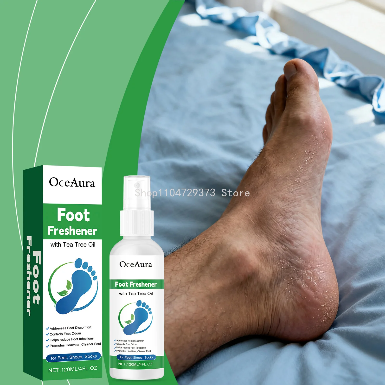 Tea Tree Oil Foot Care Spray - Moisturizing Hydrating Heel Care Refreshing Softening Foot Mist for Daily Use Foot Care Tool