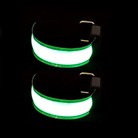 2 Pcs Night Running Bracelet Led Armbands for Safety Strap Reflective Belt Wristband Nylon Light
