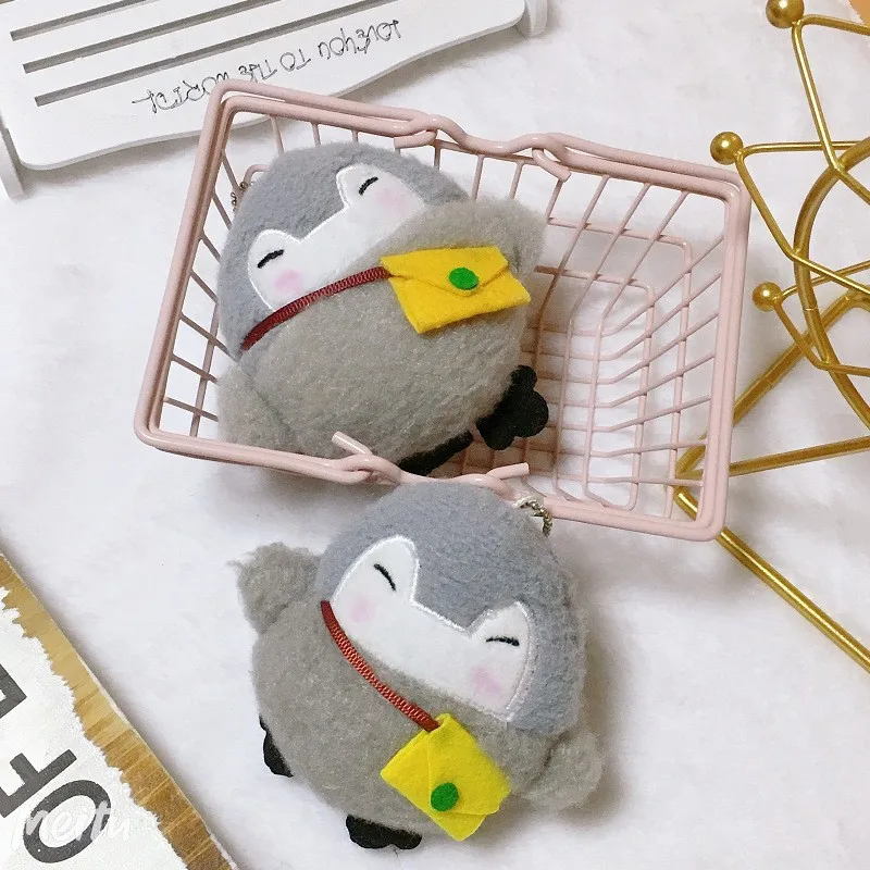 10cm Cartoon niedlichen kleinen Pinguin Plüsch puppe Spielzeug weiche Stofftiere Schlüssel bund Anhänger Kinder tasche Rucksack hängen Schlüssel ring Puppe