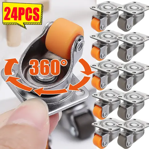 Universal Wheel Furniture Caster with Soft Rubber 360° Rotation Pulley Furniture Trash Storage Boxes Heavy Duty Swivel Casters