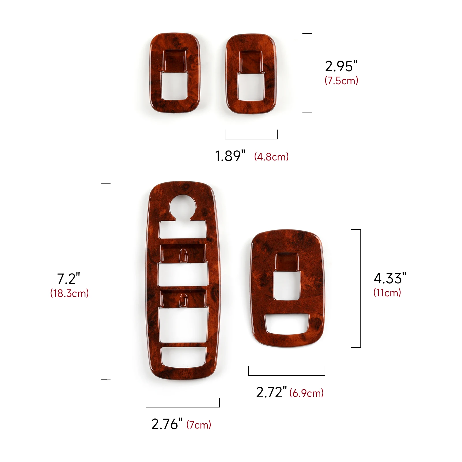 Car Window Lift Switch Button Panel. Wood Grain Interior Sticker.ABS Trim Accessories.For Dodge RAM 1500 2019-2026.