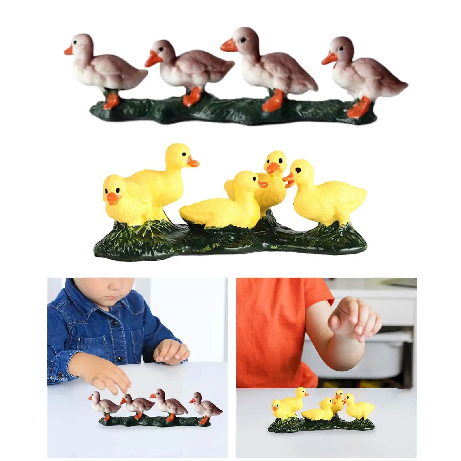 Duck Action Figure Educational Toy Decor Miniature Collectible Simulated Animal Model Kids Cognitive Toys for Boys Girls