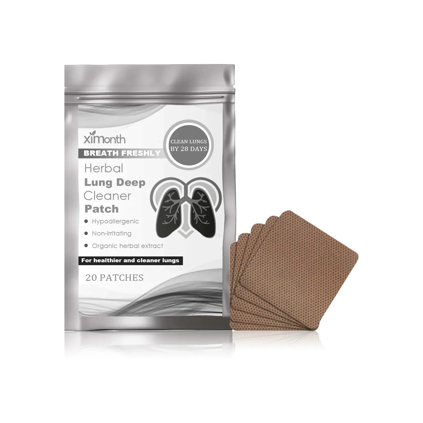 Herbal Lung Cleansing Patch Lung Health Support Treat Cough Relief Body Fatigue Discomfort Respiratory System Breath Detox Patch