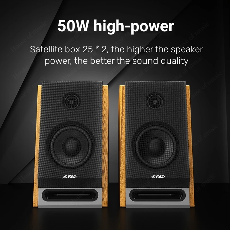 Imagem -04 - Alto-falantes Multimídia Bluetooth para Desktop Doméstico Caixa de Madeira Estéreo Hi-fi Alta Potência Áudio Home Theater Ativo 2.0 50w R28bt