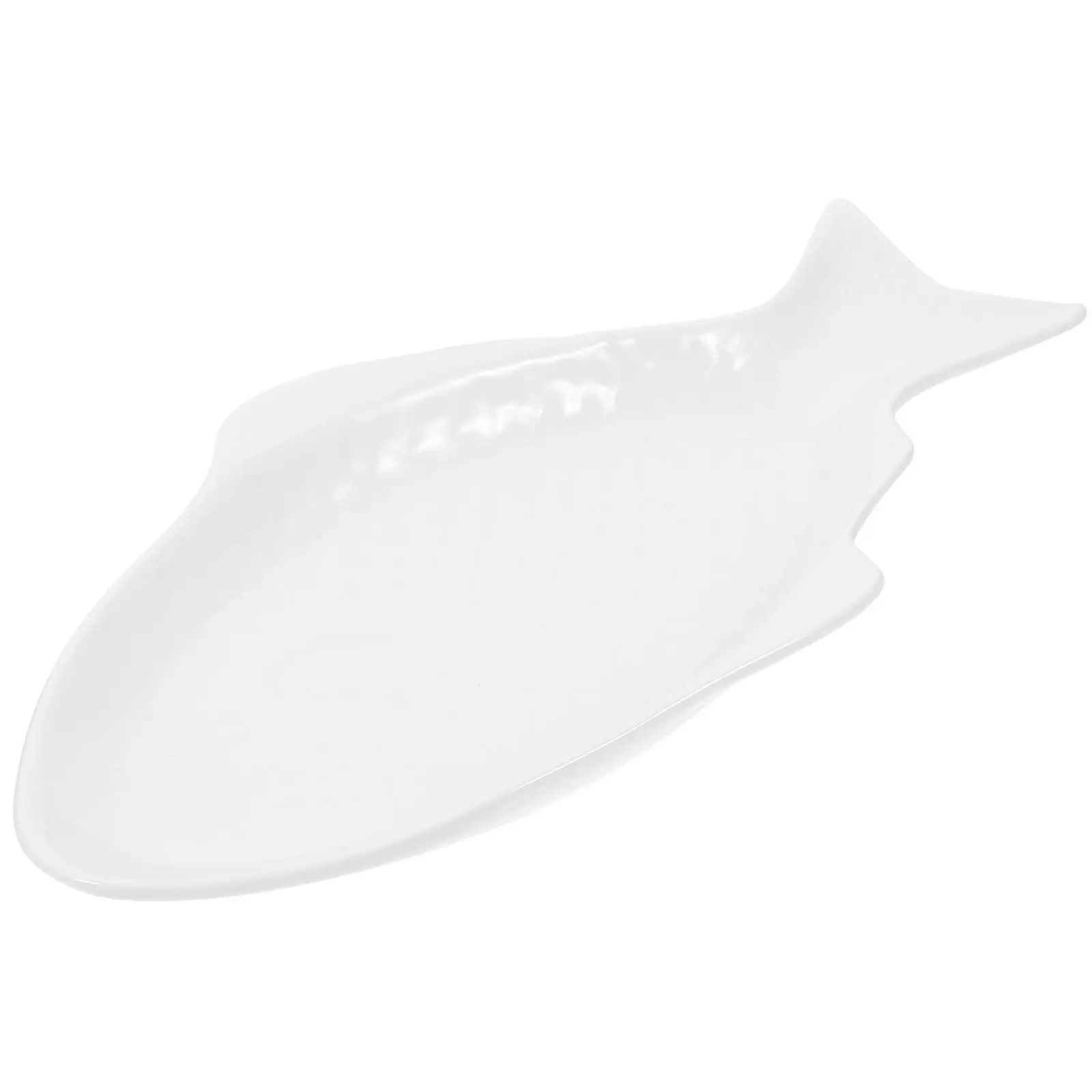 1Pcs Ceramic Fish Shaped Plate 11Inch White Creative Tableware Snack Storage for Home Restaurant Wedding Party Dinner