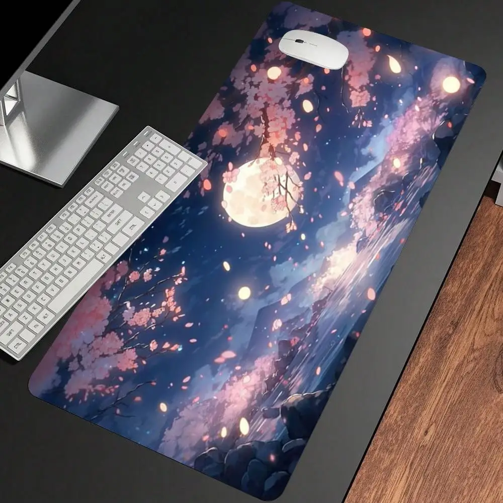 Pink cherry blossom series landscape mouse pad computer notebook desk pads thickened non-slip PC keyboard accessories