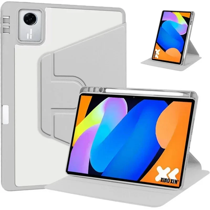 حافظة لهاتف آيديا تاب 11 مع حامل قلم رصاص 360 درجة حامل أكريليك دوار غطاء لوحي لهاتف لينوفو ايديا تاب 11 tb336fu tb336zu