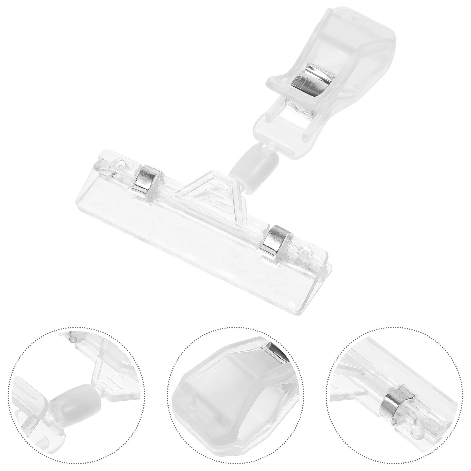 

10Pcs Multi-Use Sign Holder Clips Transparent Price Display Clips for Retail Store Shelf Label Management Swivel Clamp Rack