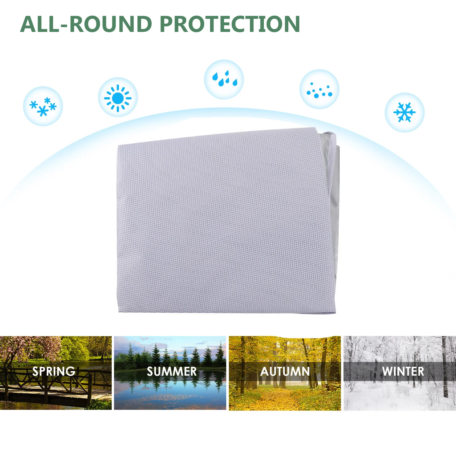 

Waterproof Air Conditioner Cover for Outside Unit Outdoor Dust-Proof Protection Straps Allowing Wiring Tubing Pass