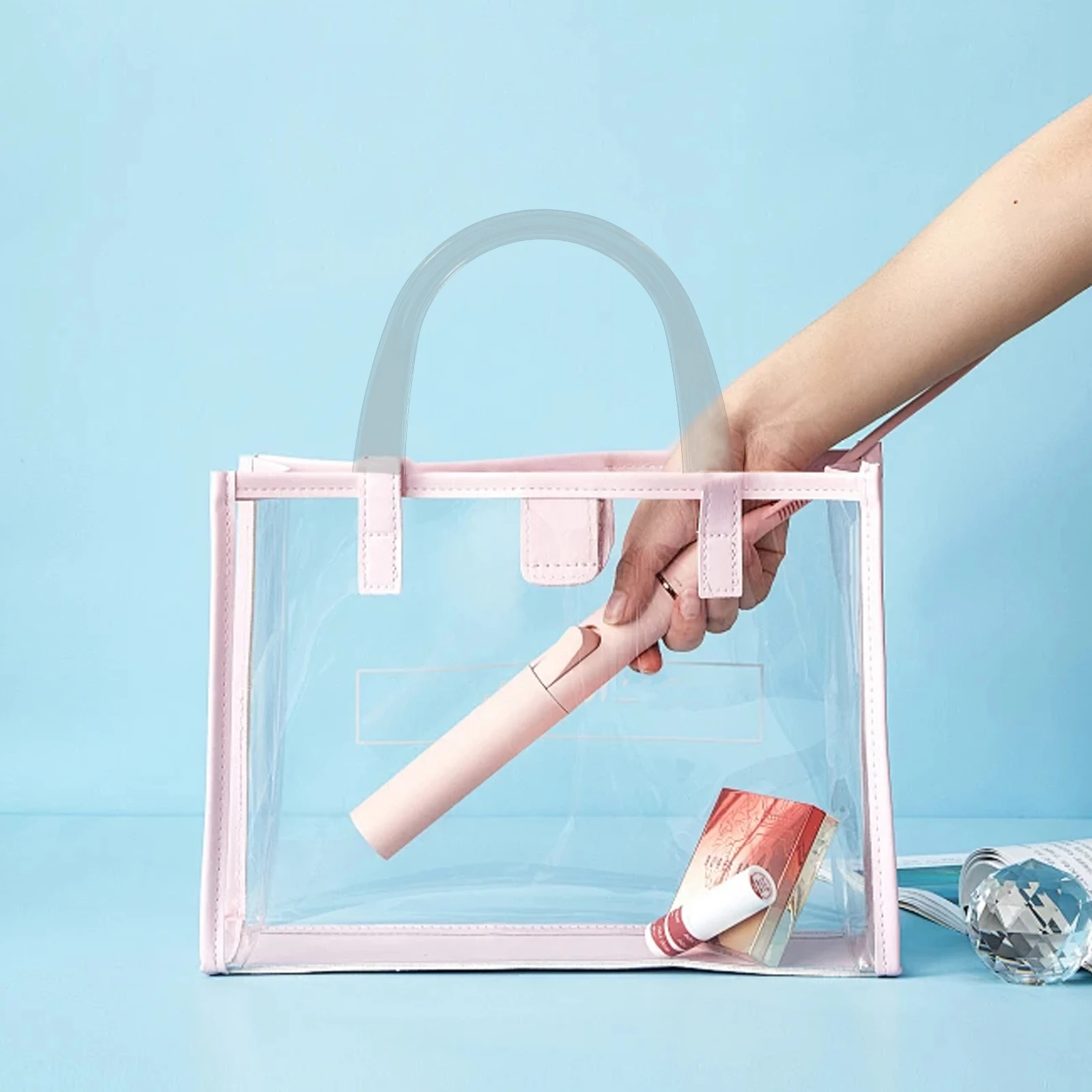 

2Pcs Transparent Tote Bag Grip Handbag Handles for Crochet Bags Wide Purse Handles Replacement DIY Bag Making Accessories