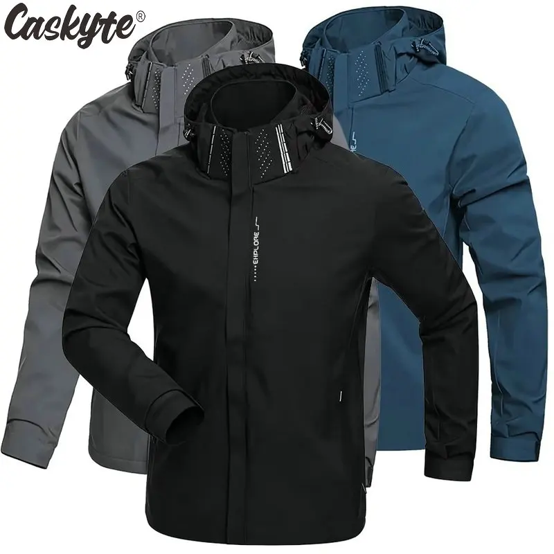 

CASKYTE Men's Waterproof Cycling Jacket Mountain Bike Clothing Outer Bicycle Raincoat Mtb Jacket Cortavientos Impermeable Hombre