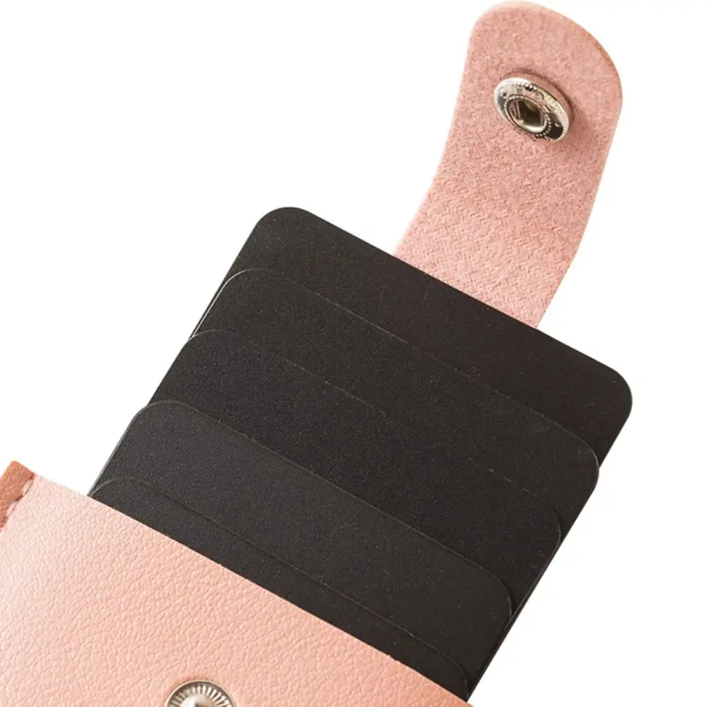 

Slim Laminated Concealed Mini Card Wallet 5 Card Pockets Pull-out Type ID Card Holder PU Leather Business Card Case Men