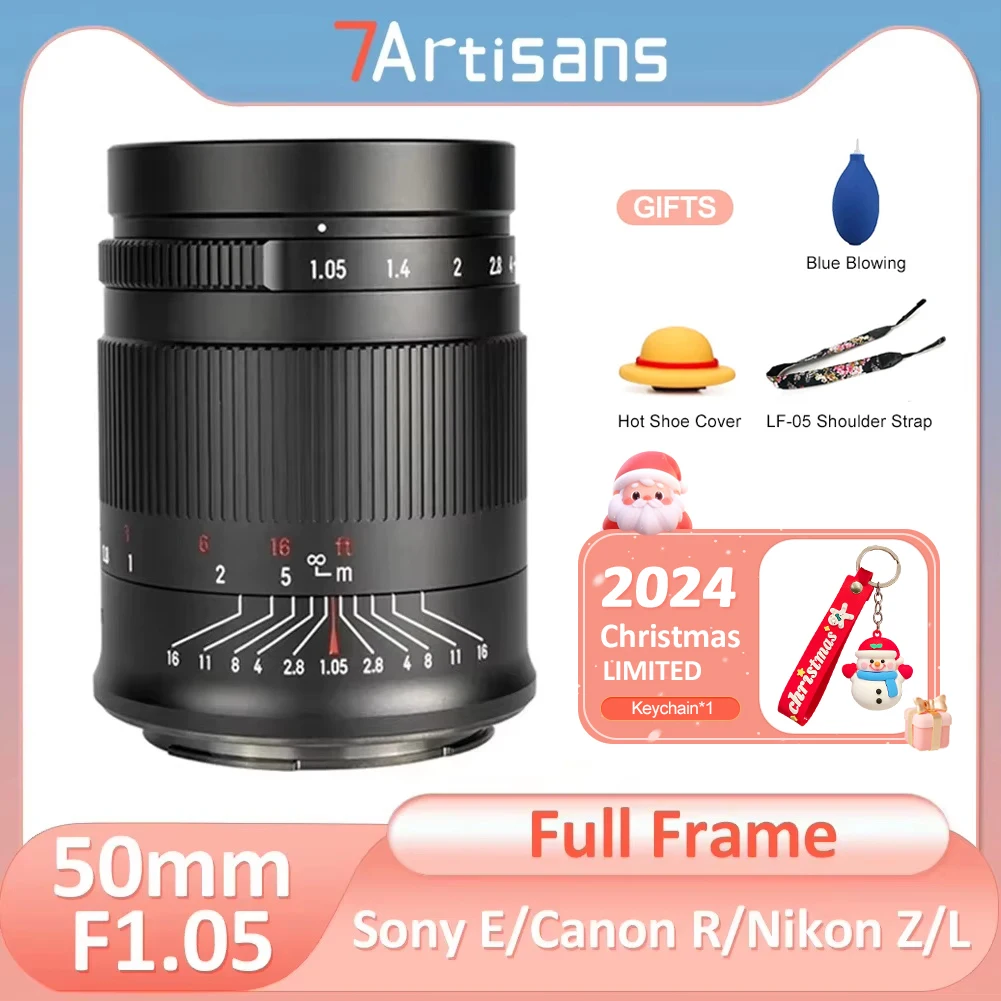 7artisans 50mm F1.05 Full Frame Large Aperture Fixed MF Lens for Sony E FE Nikon Z Canon R EOS R Leica Sigma Lumix L A7R5 Z8 R8