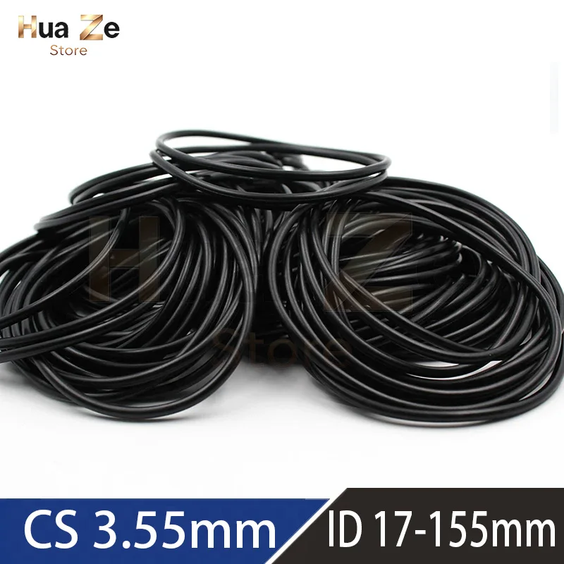 20-100pcs , CS 3.55mm ID 17 18 19 20 21.2 22.4 23.6 25-155mm,Black NBR O-Ring Seals Oil Resistant Round Gaskets Customizable