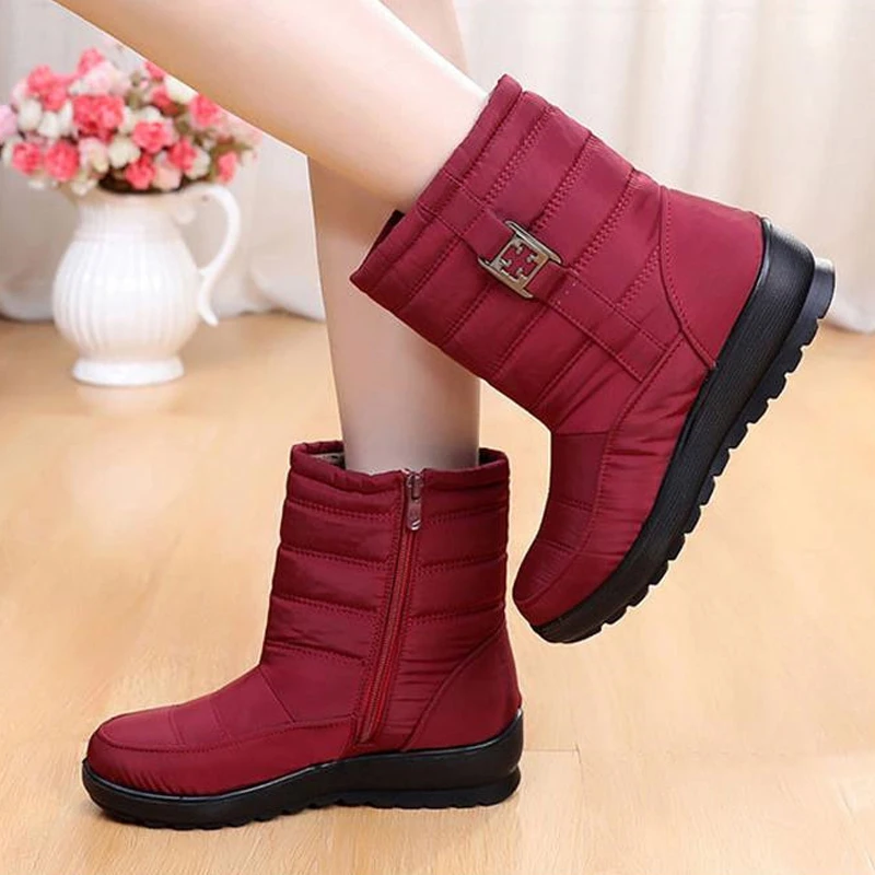 YAERNI Women snowboots winter brandboots waterproof antislip light comfortable warm mother cottonbootsplus size cottonshoesE1873