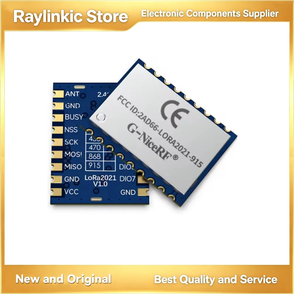 G-NiceRF 2PCS LORA2021 Sub-GHz 433/868/915MHz 2.4GHz S Band LR-FHSS RTToF Ranging 2.6Mbps LoRaWAN Compatible RF Module