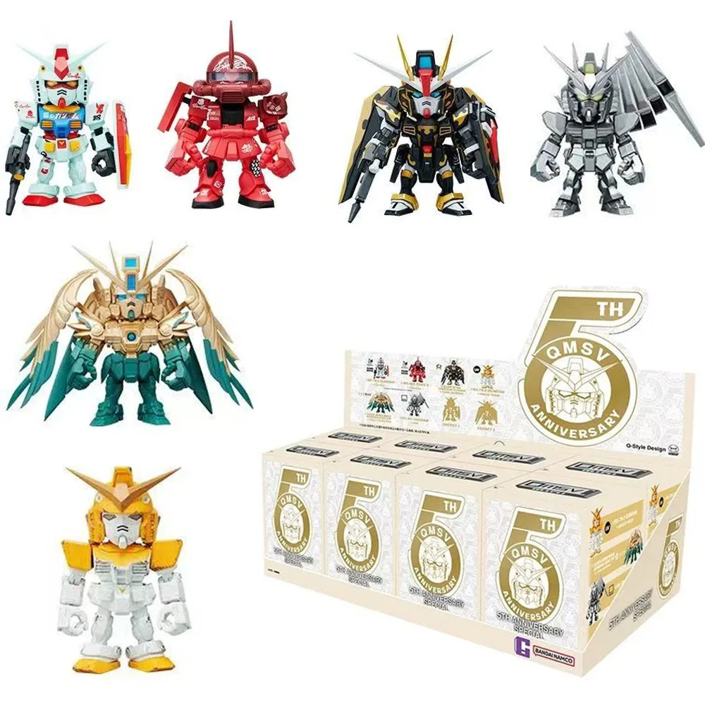

New 2025 Sale Bandai Qmsv Mini 5th Anniversary Collection Blind Box Artist Free Robot Zaku Cool Surprise Toys Festvial Gifts