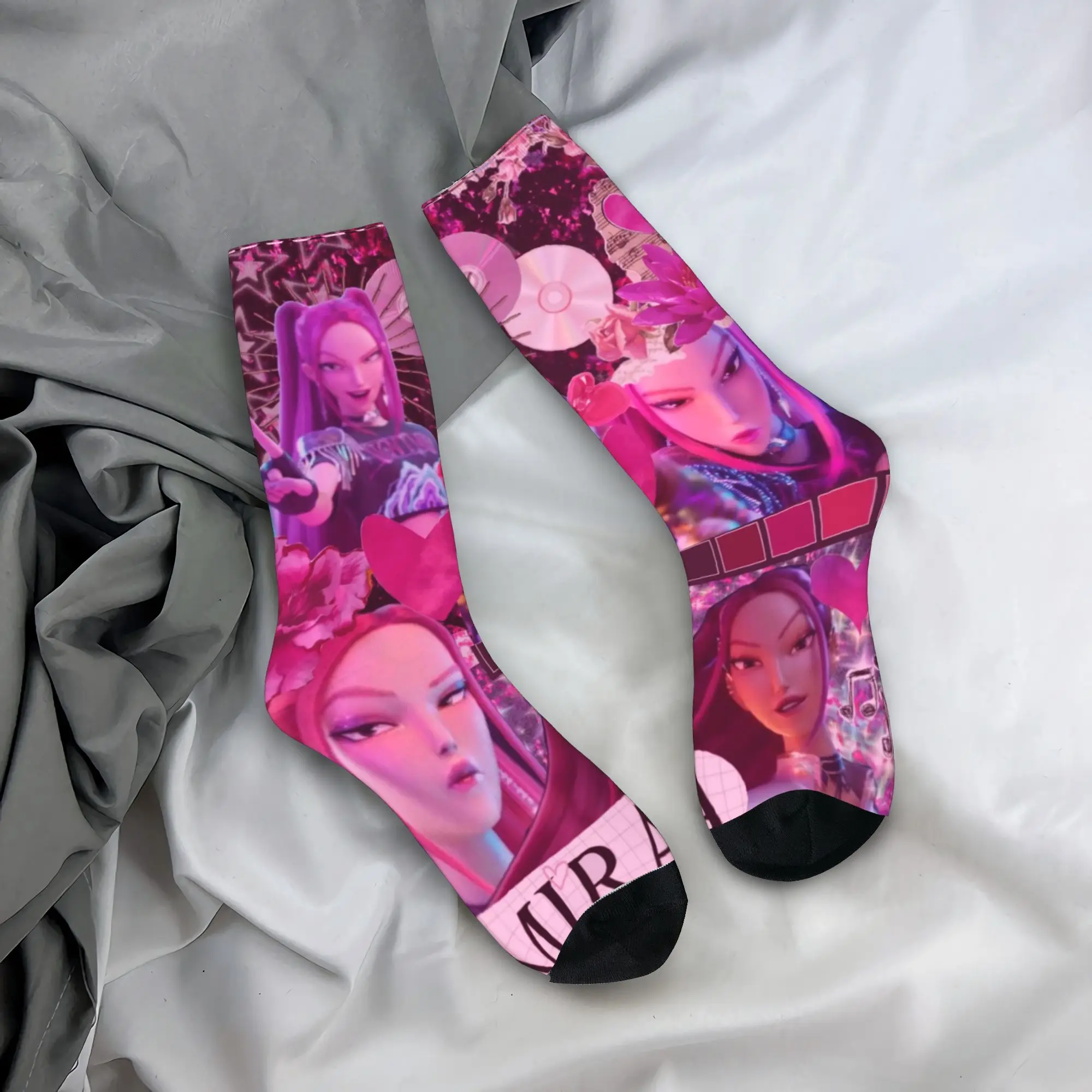 

Взрослые мужские носки, вдохновленные Kpop, чулки Huntrix Girls Mira, зимние модные средние мягкие носки, нескользящие носки для бега с графикой