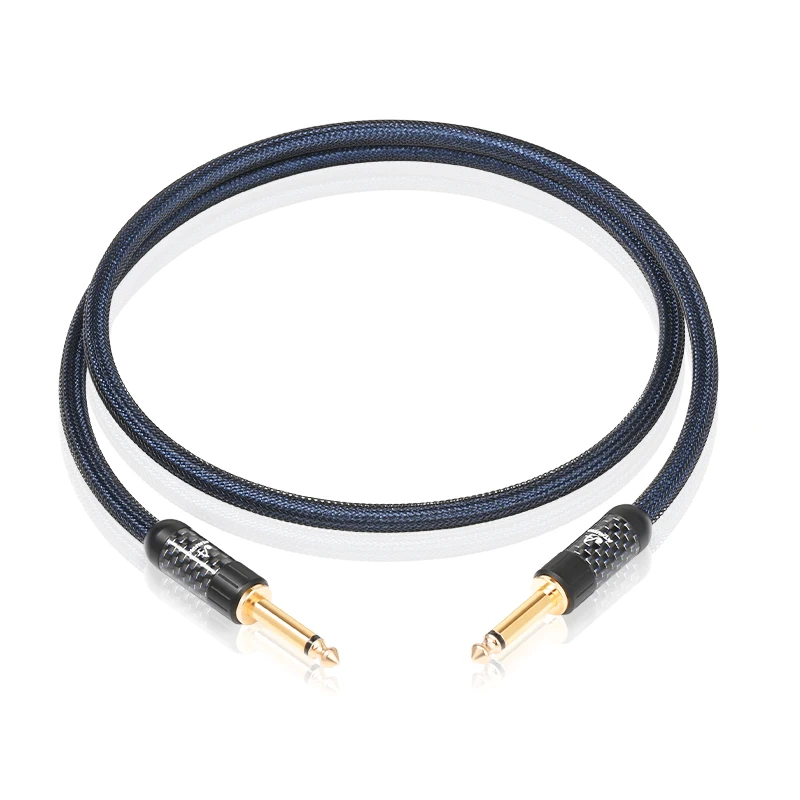 ATAUDIO HiFi 6,5 mm 6,35 mm AUX-Kabel, reines Silber, Klinke 6,5 mm TS und 6,5 mm TRS-Audiokabel für elektronische Gitarreninstrumente 3