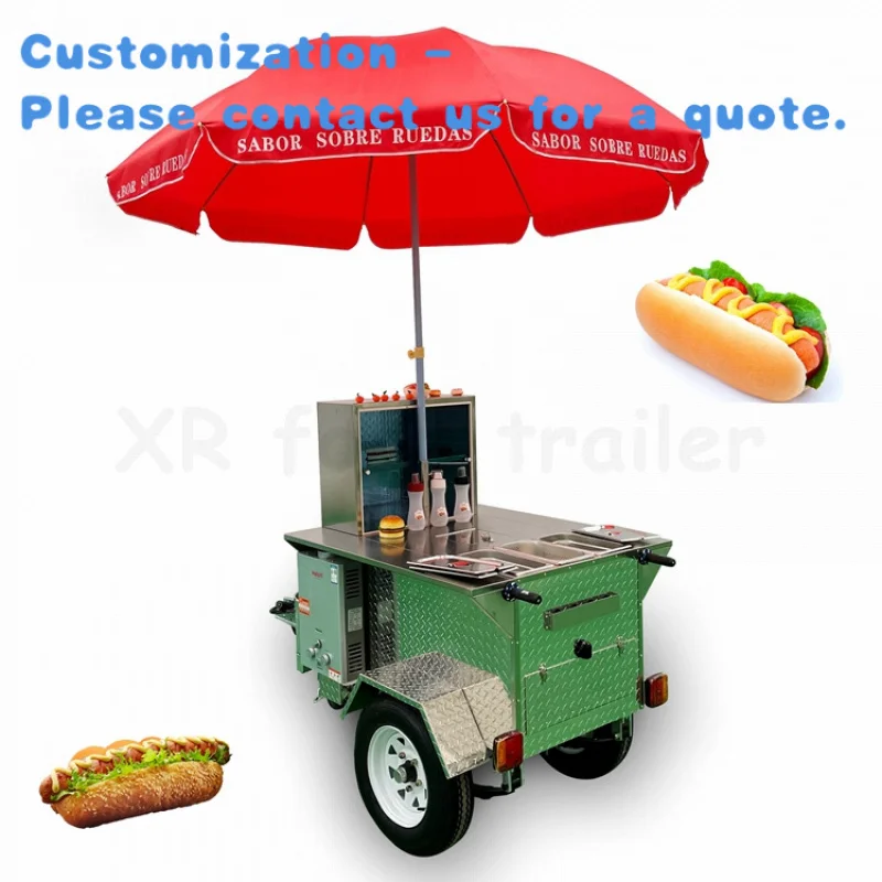 Custom.Venta Carritos Para Carro De Comida Movil Hot Dog Sales Stand Cart Fruit Processing Plant Business Sale