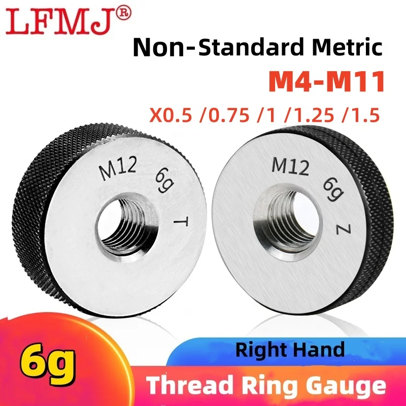 

1SET(1*GO+1*NOGO)6g Non-Standard Metric Fine Tooth Thread Ring Gauge Accuracy Measure Tool M4M5M6M7M8M9M10M11