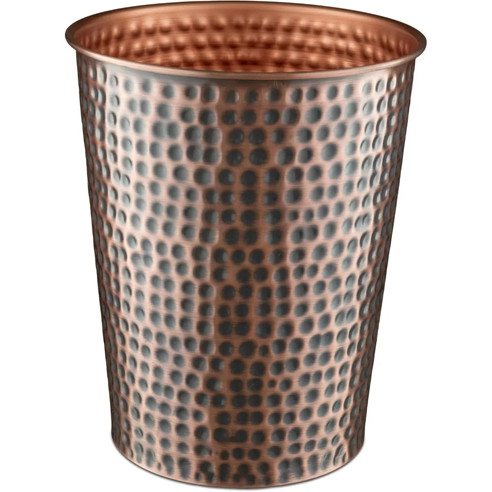 

Медная металлическая корзина для мусора ручной работы для домашнего офиса, спальни, декоративная корзина для мусора, современная мусорная корзина для ванной комнаты, прочная и