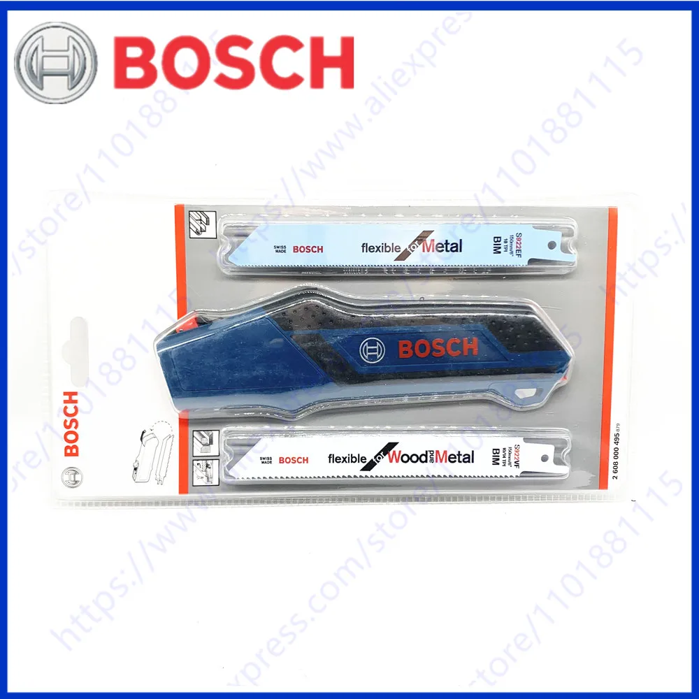 Bosch Professional 2608000495 Hand Sawing Set Handle For Recip Saw Blades Including Recip Saw Blades (1 x S 922 EF,1 x S 922 VF)