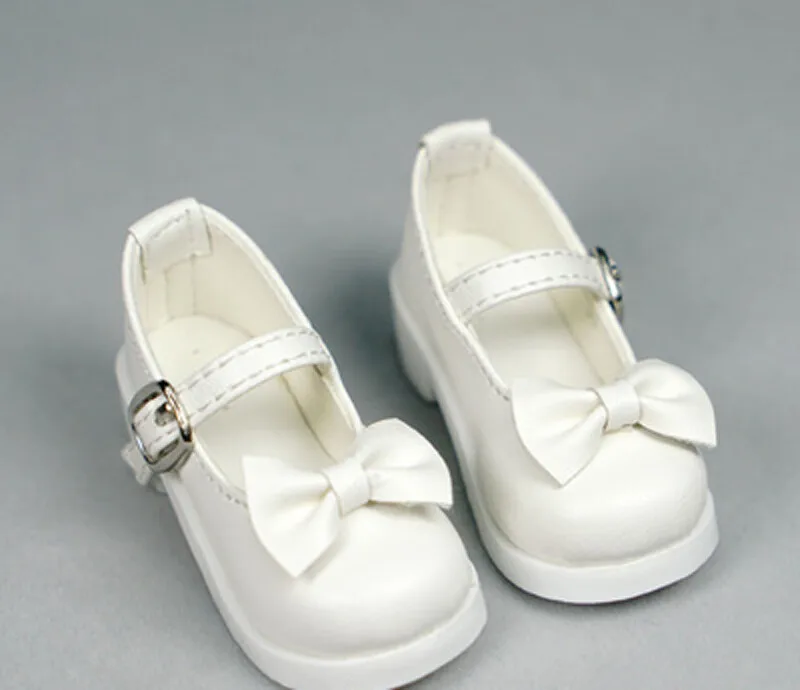 

White 1/4 Cute Student Leather Shoes for Women BJD SD Doll Model