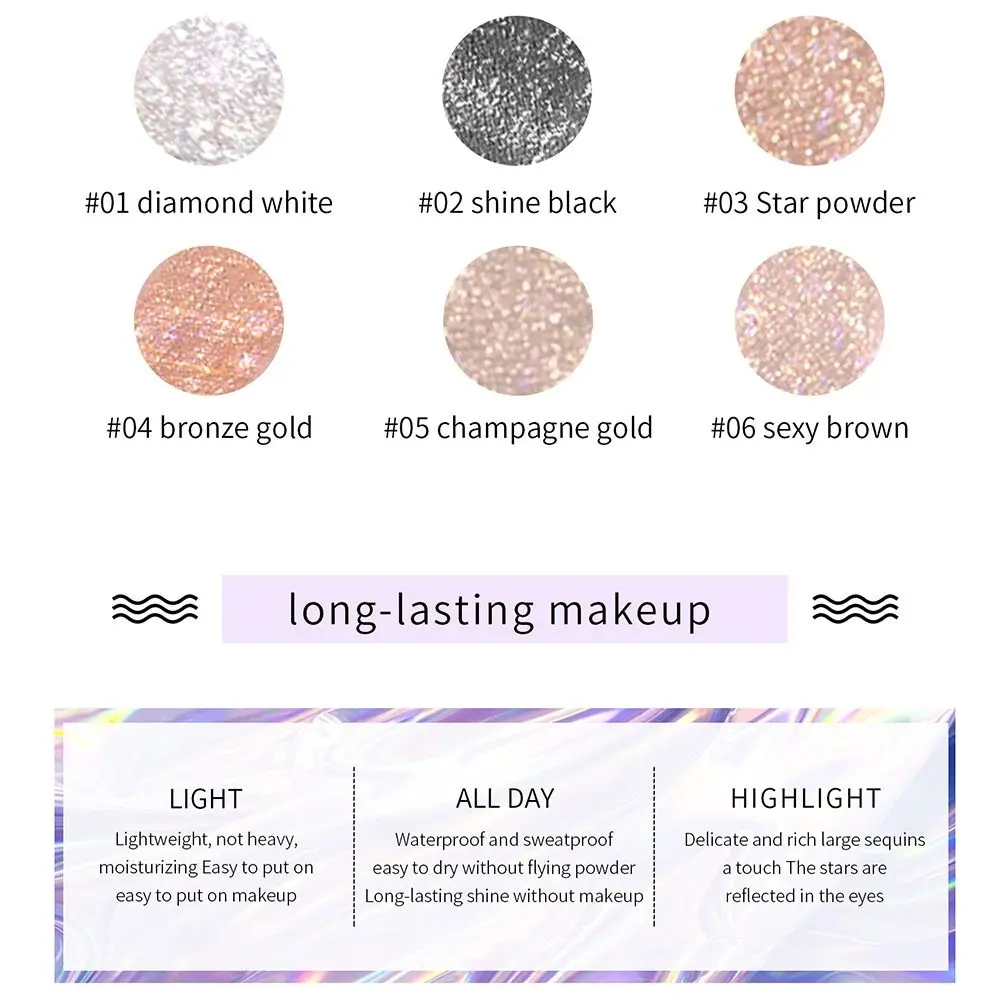 Eyeliner Pen Cosmetic Glitter Skin Pigment Body Jewels Glitter Liquid Eyeshadow Face Shimmer Gel Metallic Diamond Eye Shadow