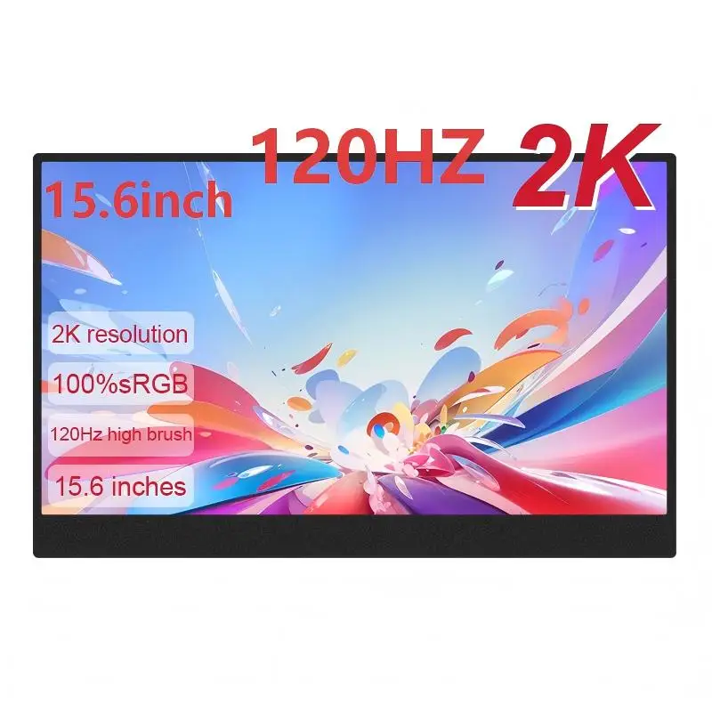 

LANLIPU 15.6" 100%sRGB 120HZ 2K Portable Monitor IPS Display For XBox PS4/5 Switch Cell Phone PC Loptop Gaming Extension Screen