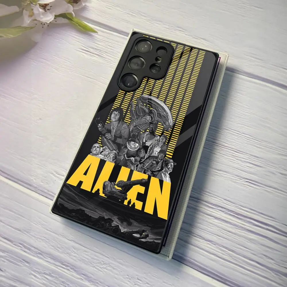 Movie Alien Xenomorph Phone Case for Samsung Galaxy S24 S23 S22 S21 S20 A24 A34 A54 A53 Note20 M54 Fe Ultra Plus Glass