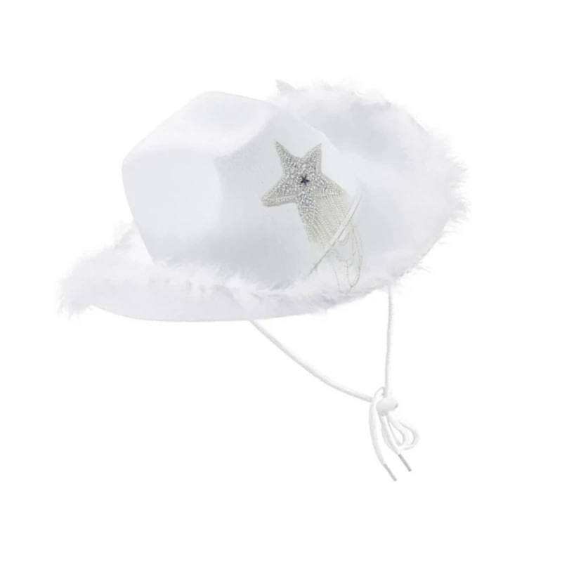 

Gleaming Bride Hat Panama Hat Rhinestones Panama Hat for Party Dropship