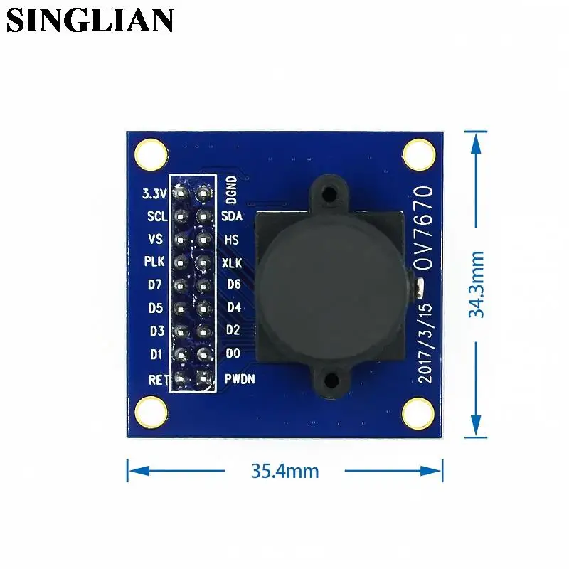 1set OV7670 Camera Module +7670 Camera Acrylic Bracket With Screws For Single Chip Microcomputer Acquisition Module Takes Photos