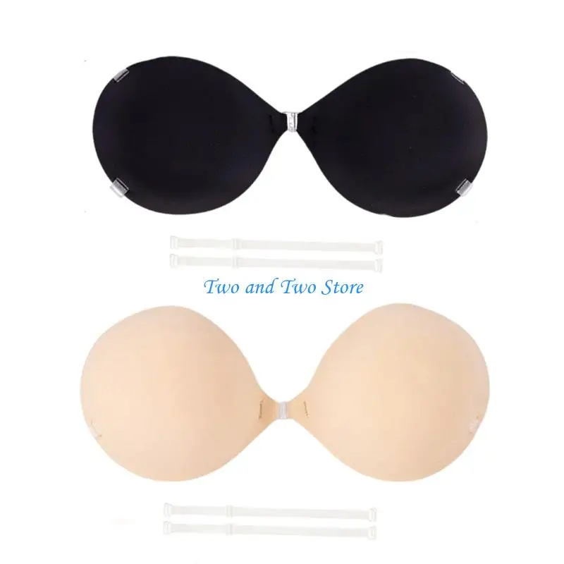 HX6F 2 Pack Thickened Cups Nipple Covers For Women Invisible Adhesive Strapless Bras Push Up Breast Pads Nipple Pasties