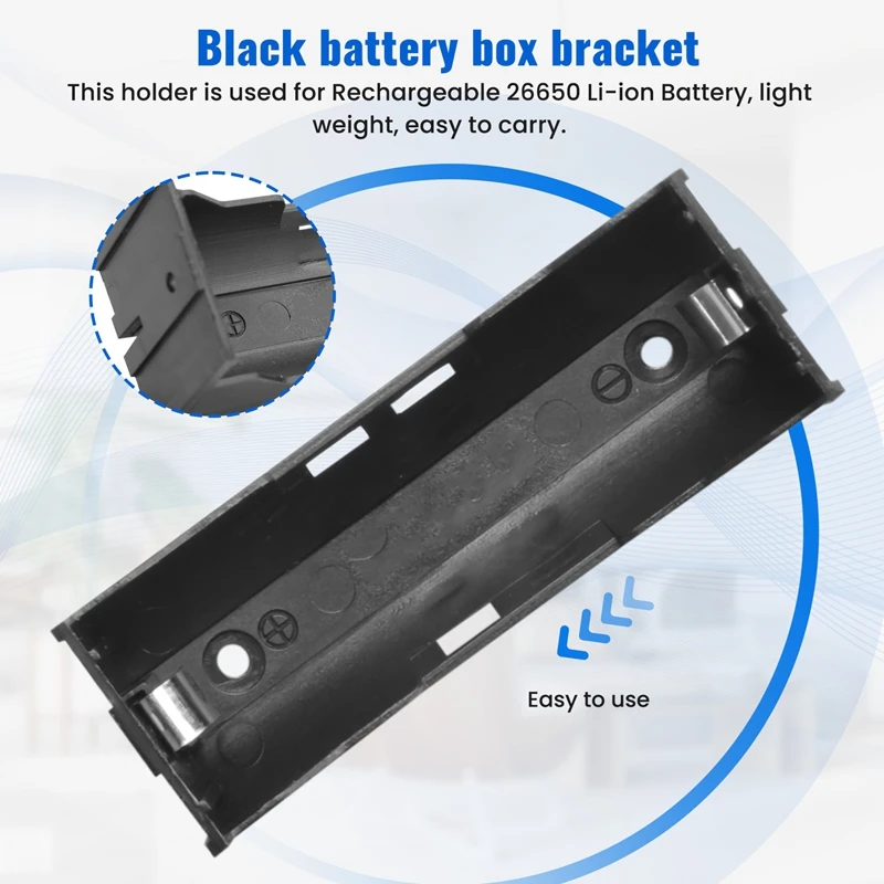 Plastic Single 26650 Battery Holder Case Storage Box 10Pcs Black-DTA9