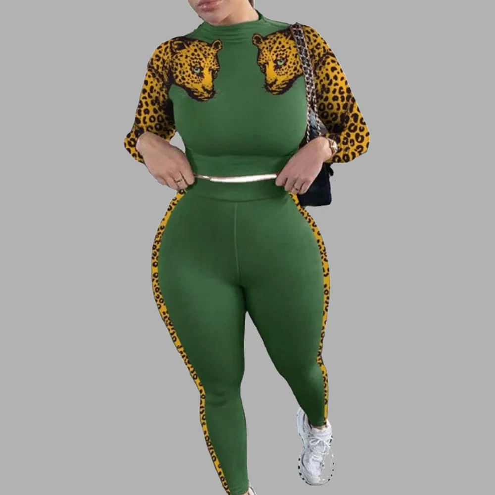 Plus Size Clothing 5XL Streetwear 2 Piece Sets Womens Outfits Long Sleeve Crop Top Set Leggings Tracksuit Wholesale Dropshipping