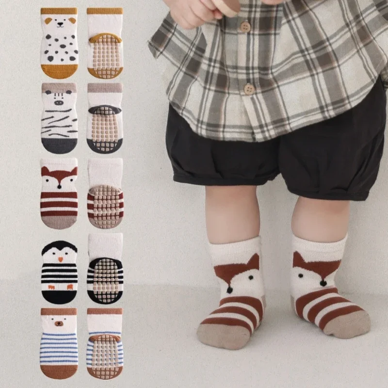 

Spring Autumn Children Baby Girls Boys School Mid Calf Long Socks Home Trampoline Socks Kids Toddler Floor Sport Non-slip Socks