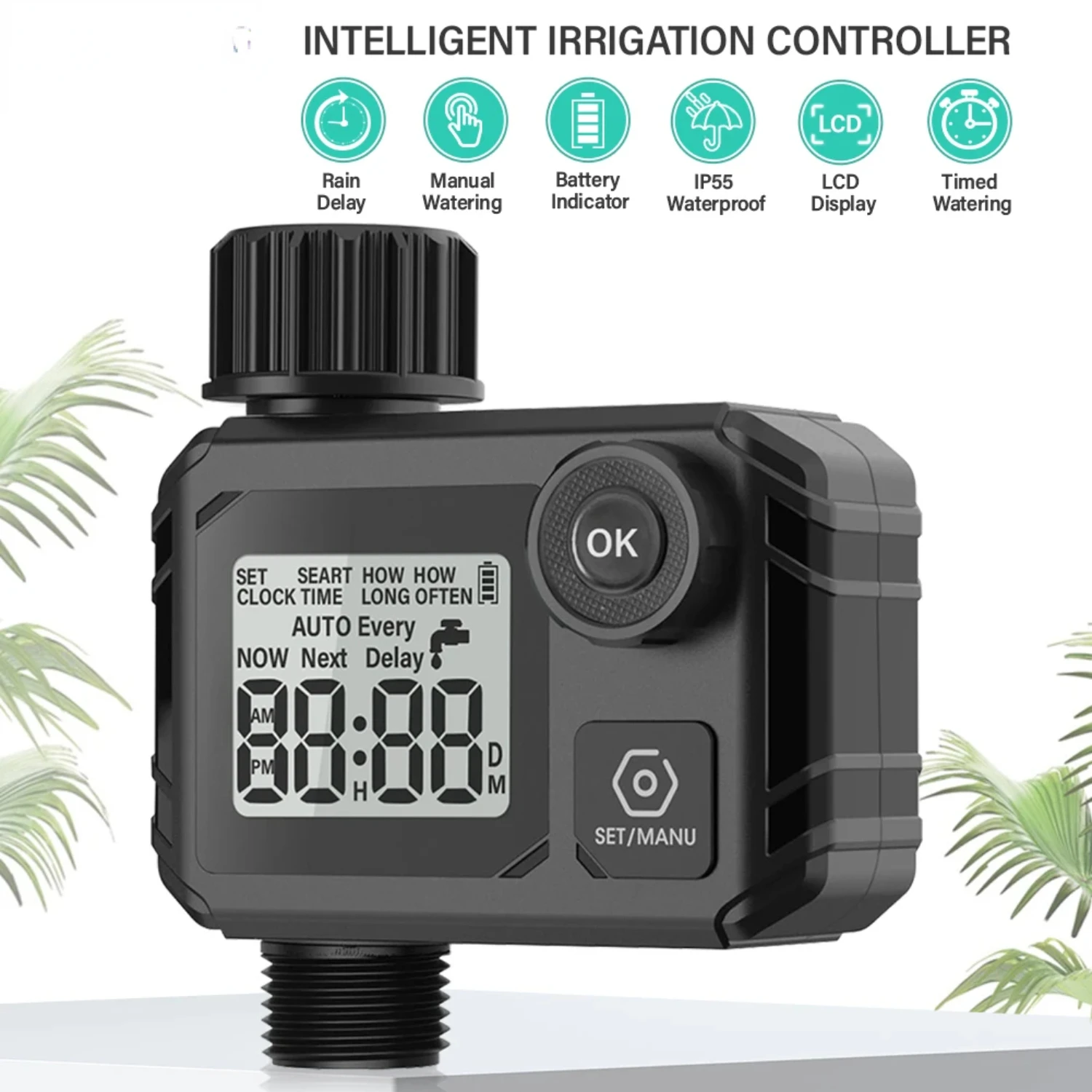 

Yieryi Reliable Automatic Programmable Irrigation Watering Timer with Rain Delay for Lawn, Garden, Pool - Efficient Sprinkler Ti