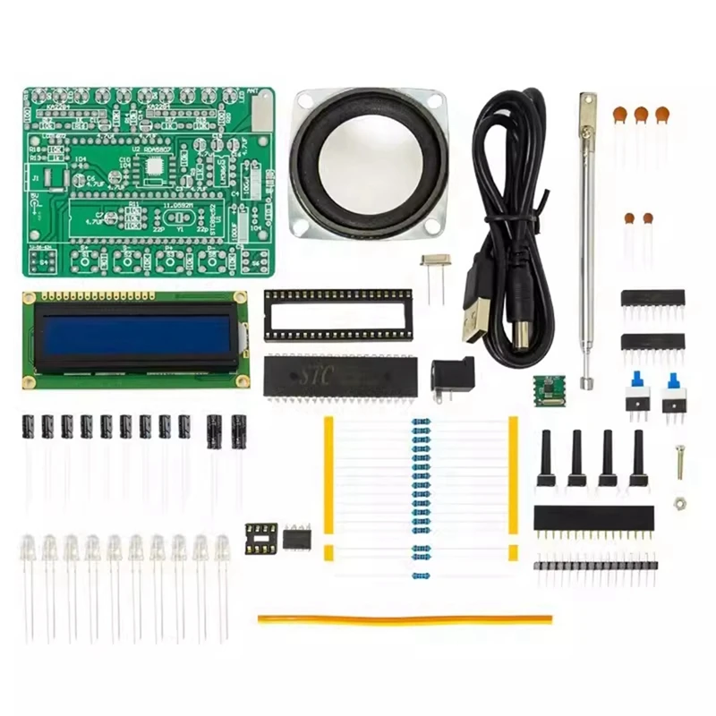 RDA5807 87 МГц-108 МГц FM-радио DIY комплект FM электронные детали DIY схемы светодиодный цифровой дисплей с индикатором комплект для пайки