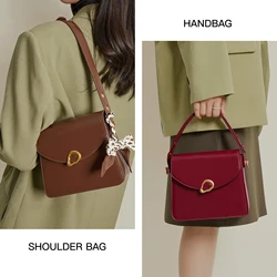 TOUTOU Square Crossbody Bag Scarf Decor Shoulder Bag Women Faux Leather Flap Purse Fashion Handbag for Daliy Use Makeup Cosmetic