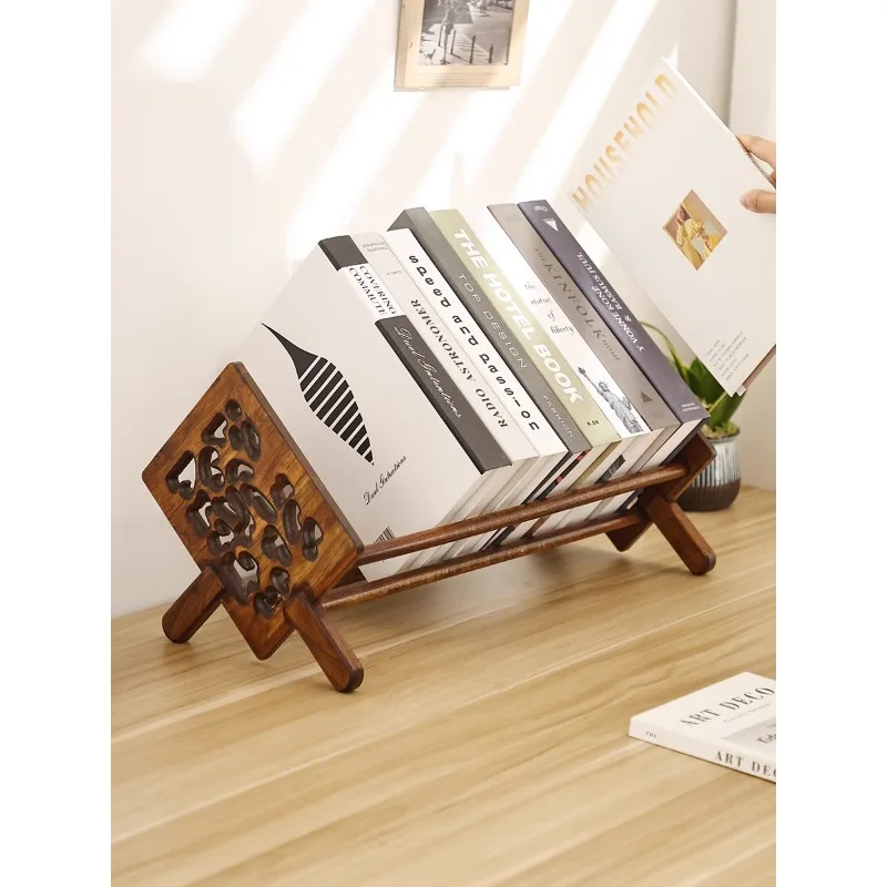 solid wood desktop desk small bookshelf bedside bookcase table bay window book storage rack simple shelf