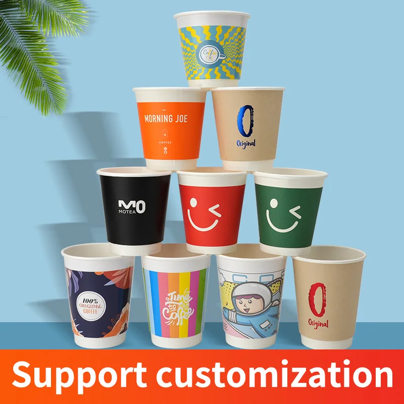 

Customized Paper Cup Custom Disposable Paper Cup for Hot Drinks Coffee Baby Shower Party Decoration Tableware Supplies