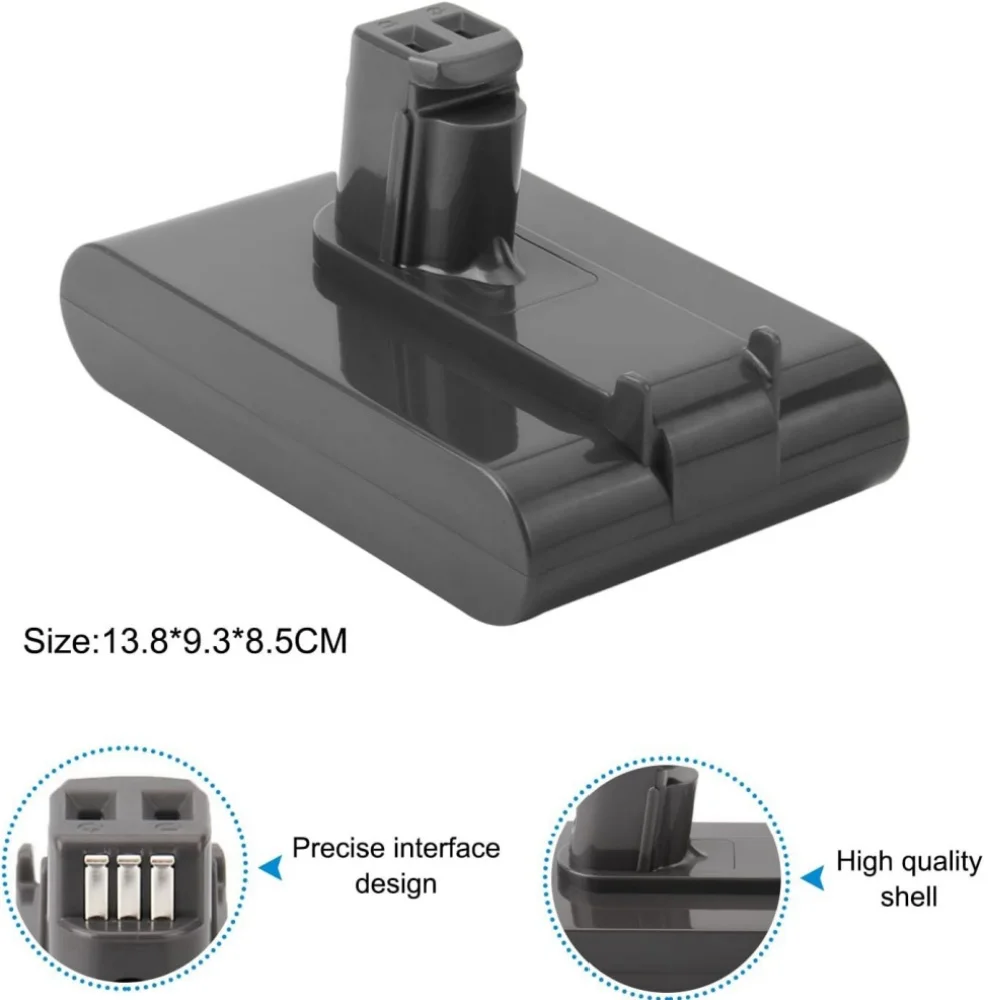 Rechargeable Lithium Battery 22.2V 6.0Ah (Type A) for Dyson DC31 DC34 DC35 DC44 DC45 Animal 917083-09.