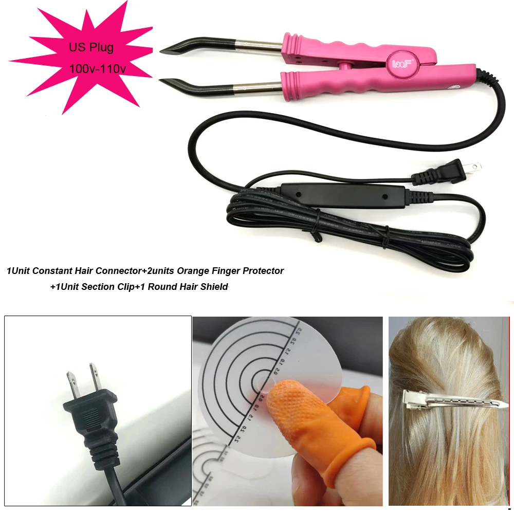 1Pc Constant Hair Connector Hair Extension Tools Hair Extension Bonding Tool Professional Flat Shape Fusion iron Hair Extension