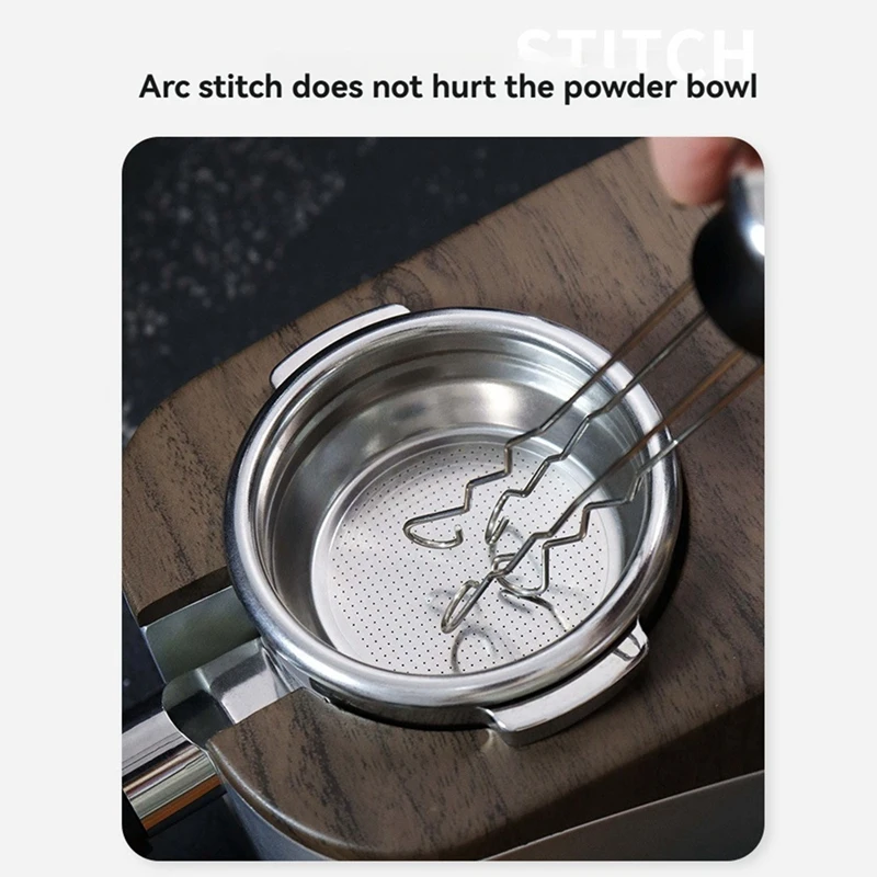 A44F-игла для кофейного порошка из нержавеющей стали, мешалка для кофе, ручной венчик для кофе, инструмент для раздачи эспрессо для кафе, кухни