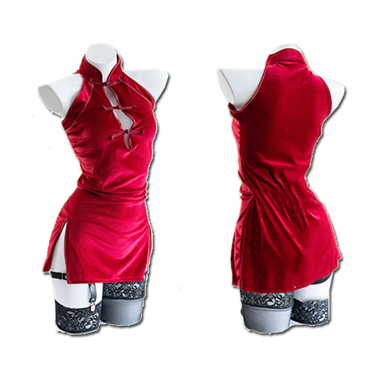 

Sexy Chinese Traditional Dress Anime Girls Maid Cosplay Uniform Lingerie Sexy High Split Dress Cheongsam Qipao Pajamas Drop Ship