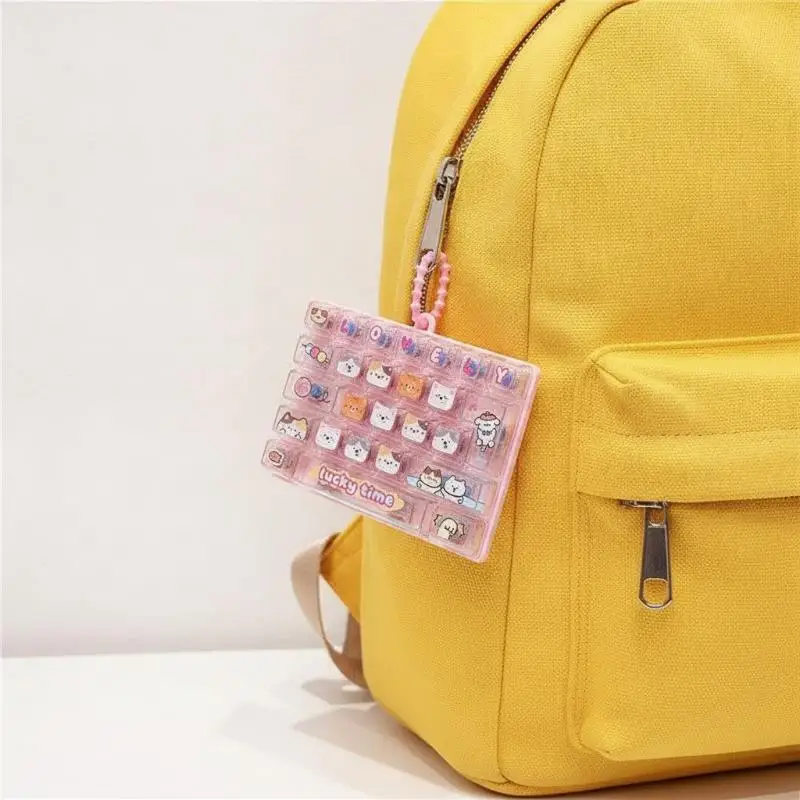 26-Key Stress Relief Keyboard Keychain Push Button Toy Non-stop Happiness Bag Hanging Ornament For Students Daily Use Gift